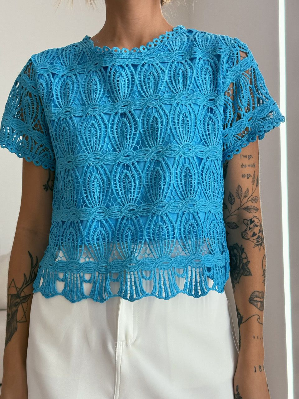 BLUSA CLARA GUIPIR AZUL