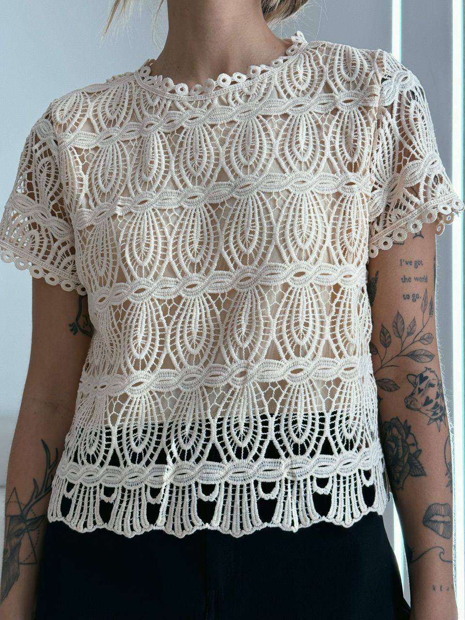 BLUSA CLARA GUIPIR MARFIM