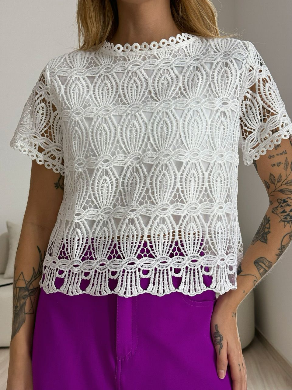 BLUSA CLARA GUIPIR OFF