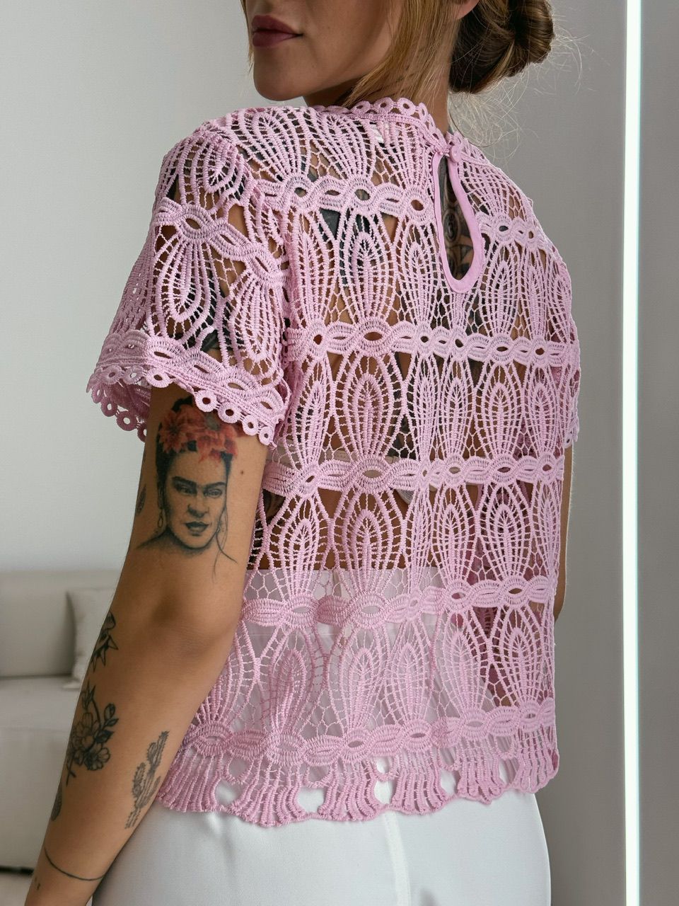 BLUSA CLARA GUIPIR ROSA CLARO