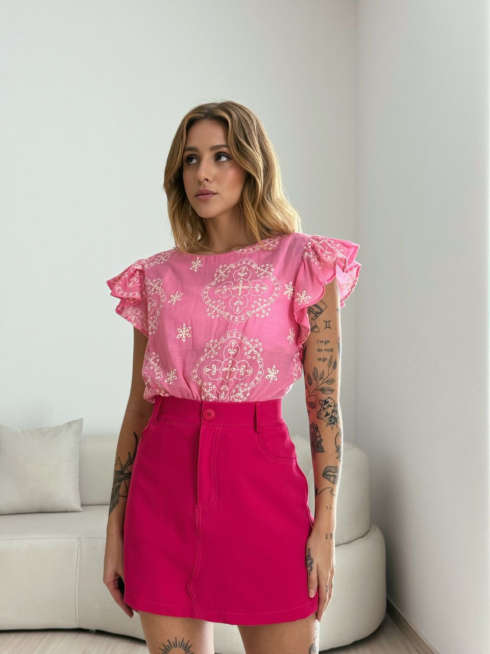 BLUSA THAMIRIS LAISE ROSA - 0050930031 - CAROLLA FERRARO