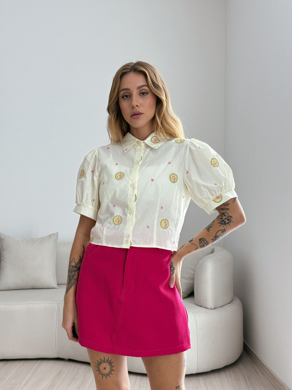 CAMISA MARIANE CURTA MARFIM