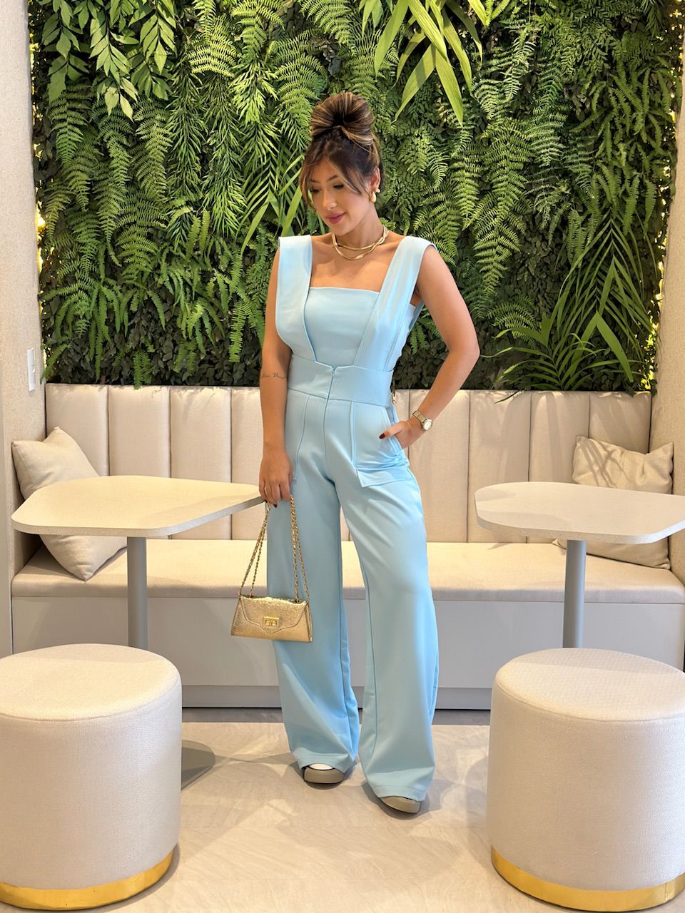 CONJUNTO CF SALOPETE CROPPED Azul Claro