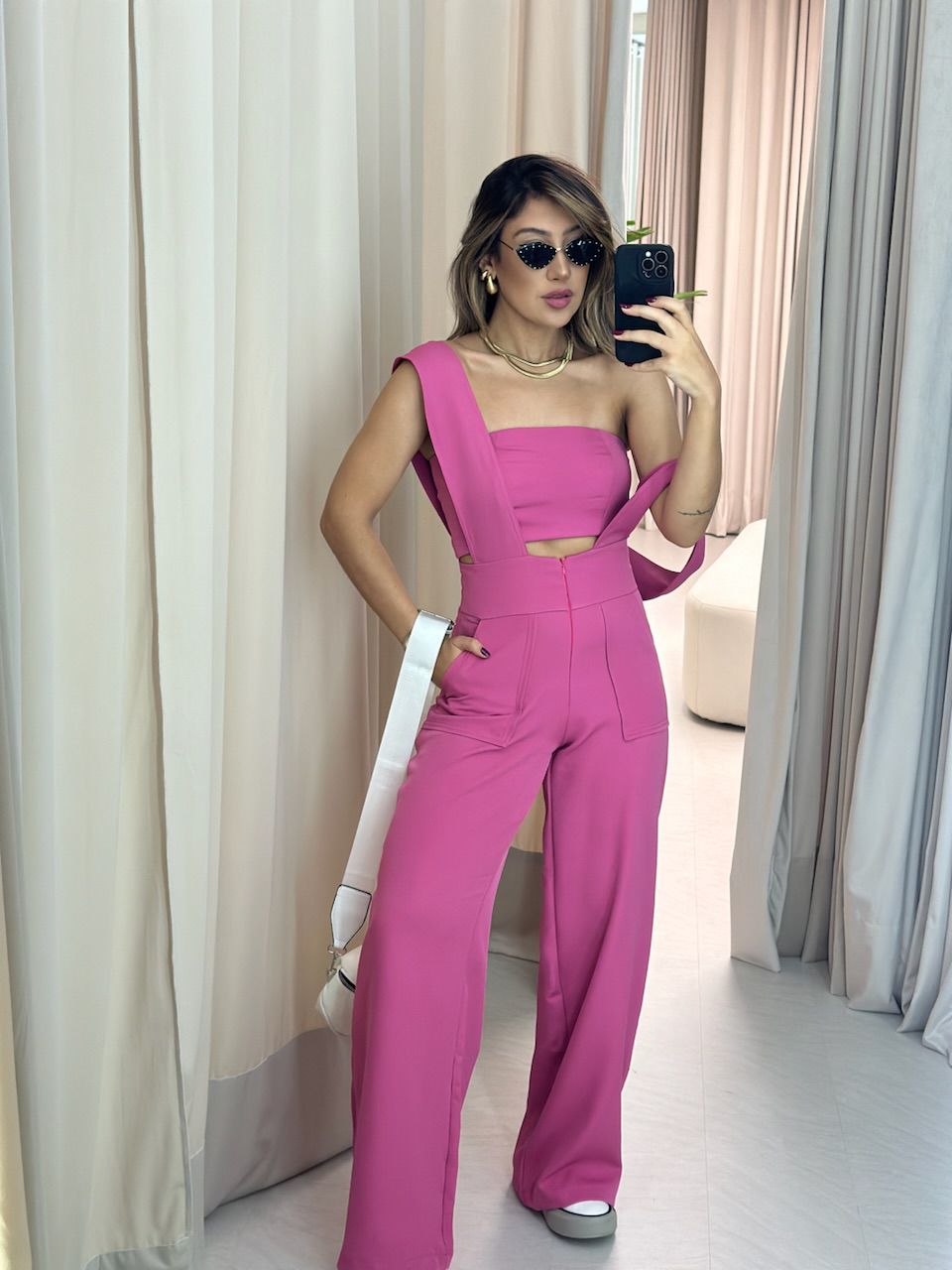 CONJUNTO CF SALOPETE CROPPED Rosa