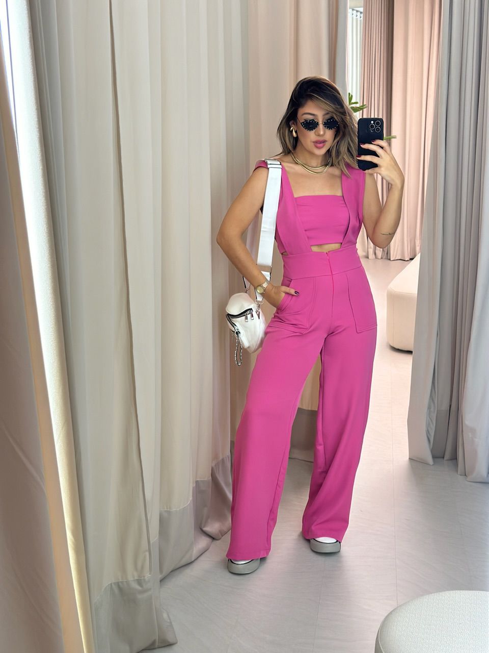 CONJUNTO CF SALOPETE CROPPED Rosa