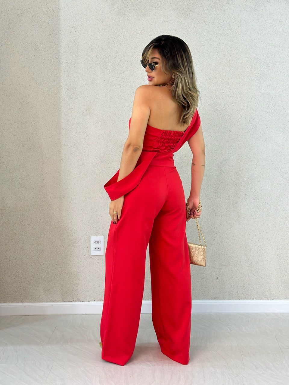 CONJUNTO CF SALOPETE CROPPED vermelho