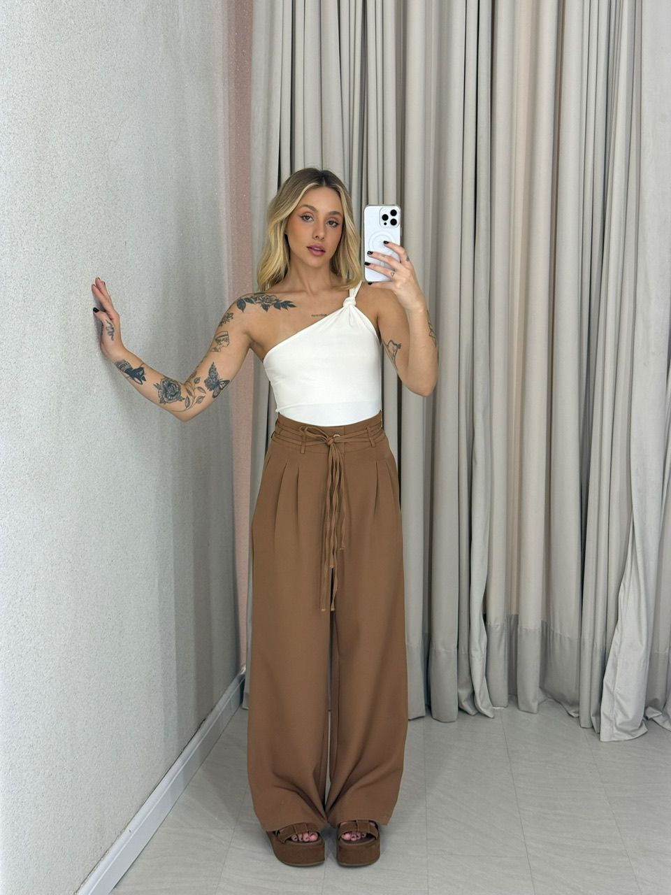 CALÇA YASMIN PANTALONA CAPUCCINO 
