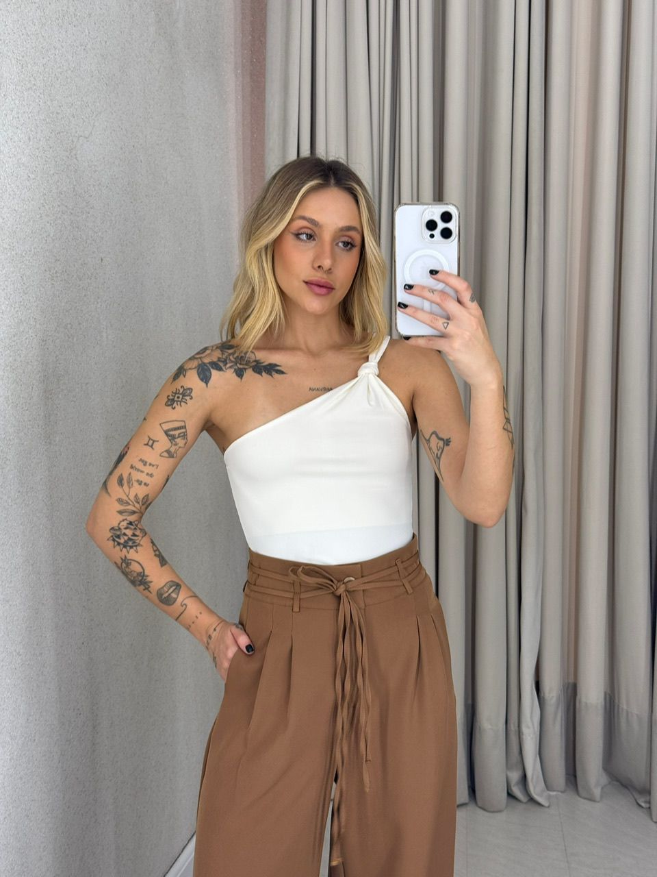 CALÇA YASMIN PANTALONA CAPUCCINO 