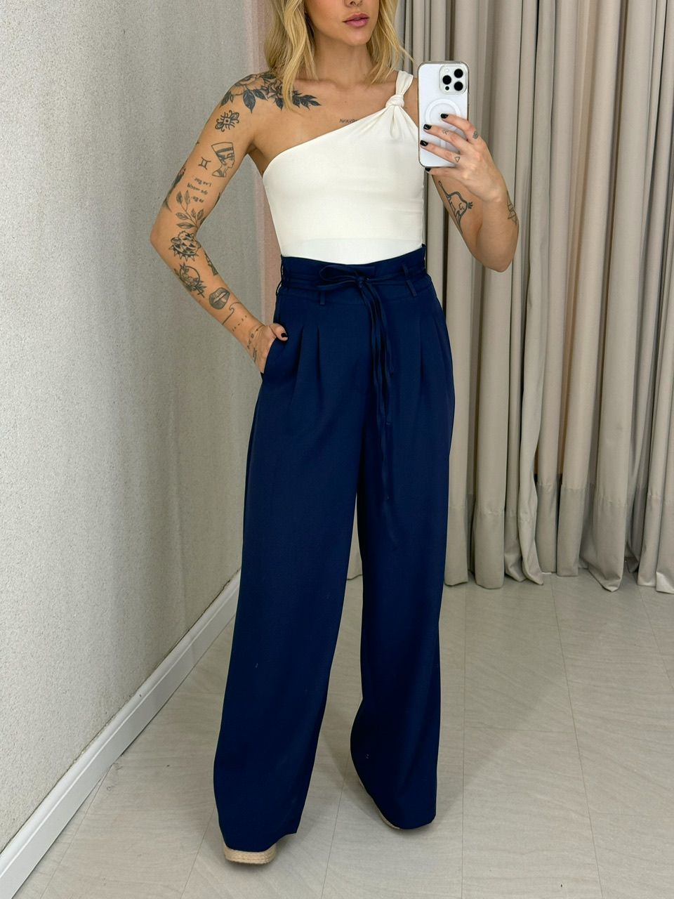 CALÇA YASMIN PANTALONA MARINHO