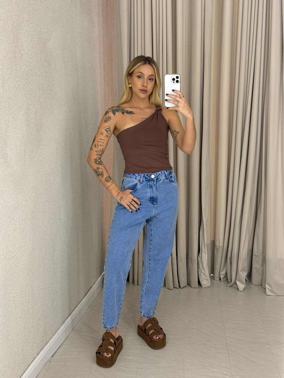 CROPPED DANDARA NÓ MARROM