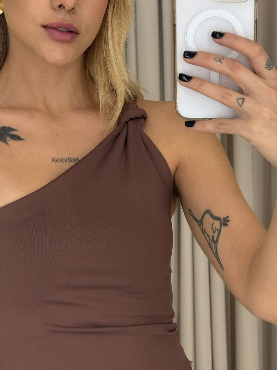 CROPPED DANDARA NÓ MARROM