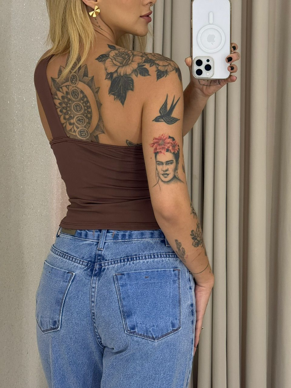 CROPPED DANDARA NÓ MARROM