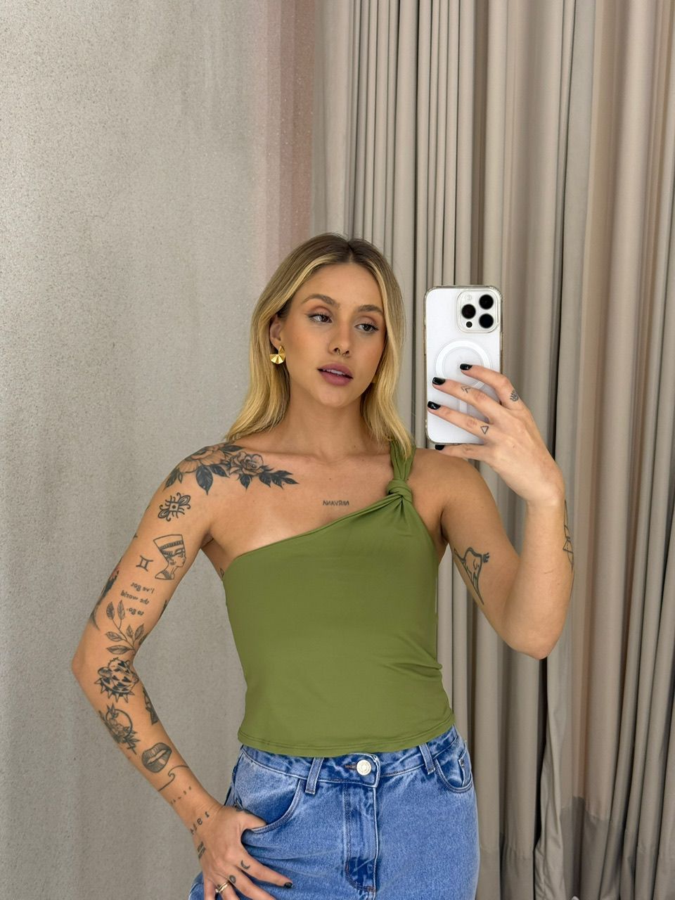 CROPPED DANDARA NÓ VERDE - 0063330014 - CAROLLA FERRARO