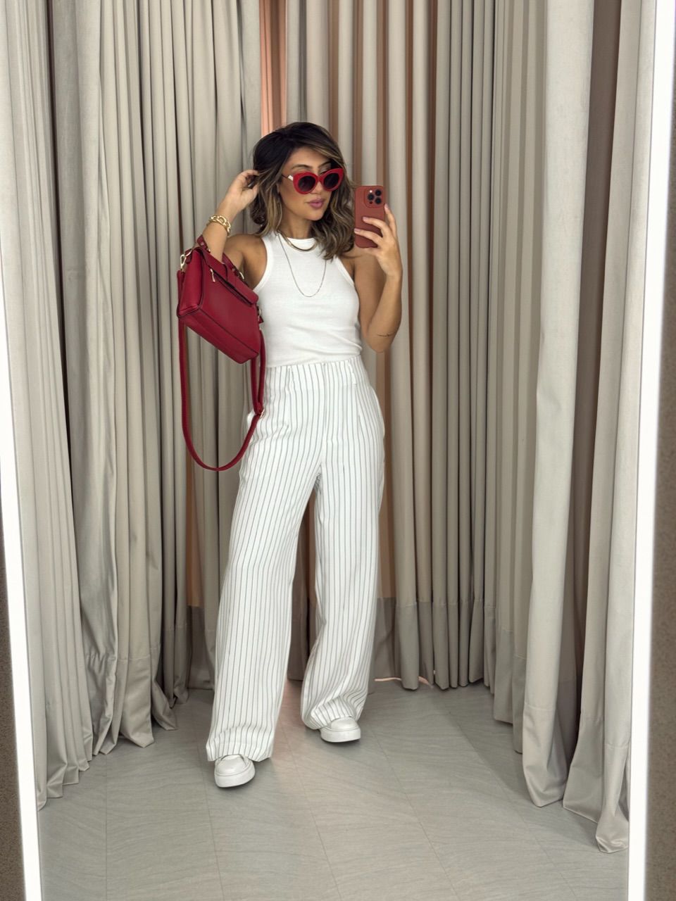 CALÇA RAFAELA RISCA DE GIZ OFF