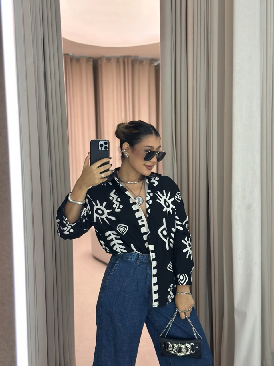 CONJUNTO ANA BEATRIZ ESTAMPADO PRETO