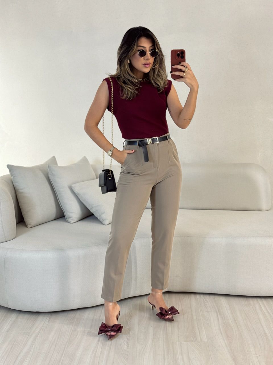 BLUSA VITÓRIA CANELADA CHERRY RED