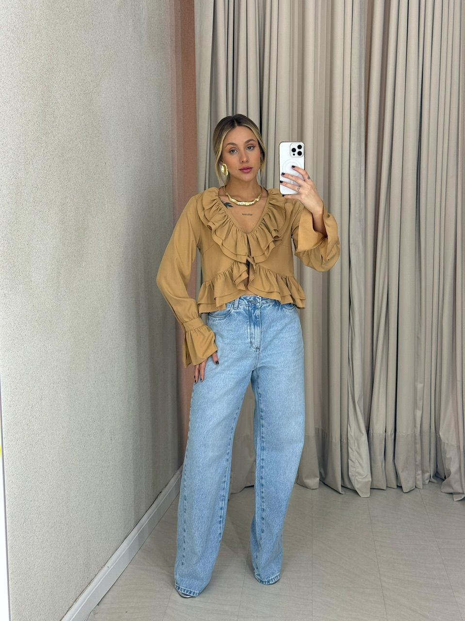 BLUSA JESSICA BABADOS NUDE
