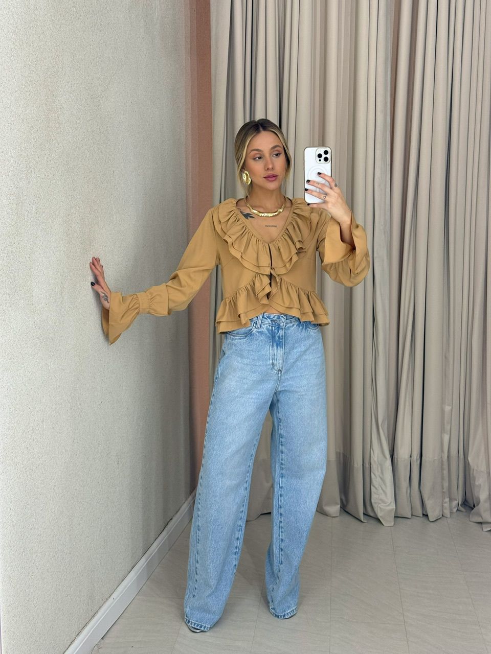 BLUSA JESSICA BABADOS NUDE