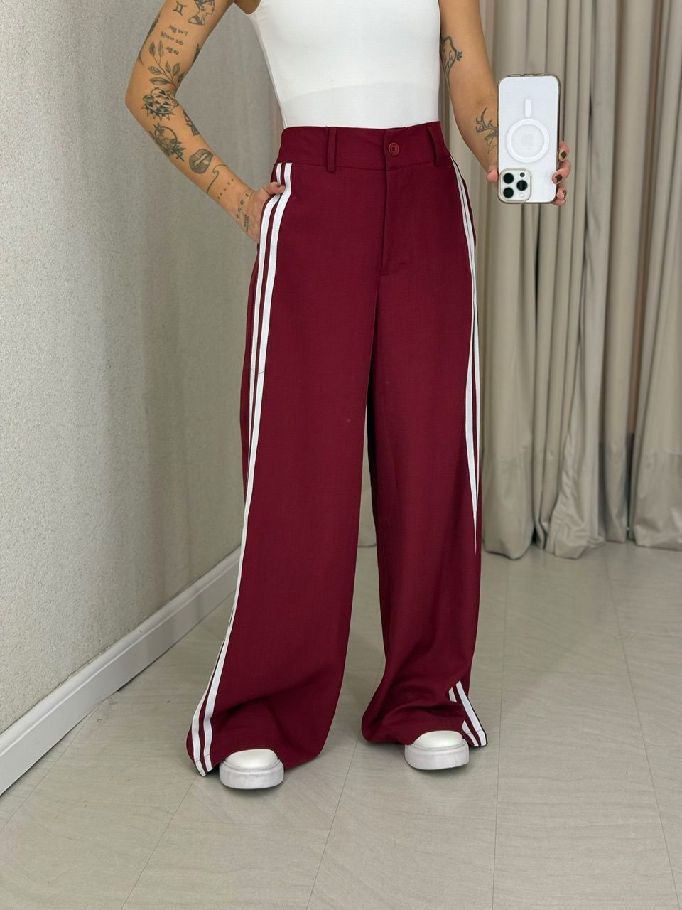 CALÇA KATHERINE LISTRAS CHERRY RED
