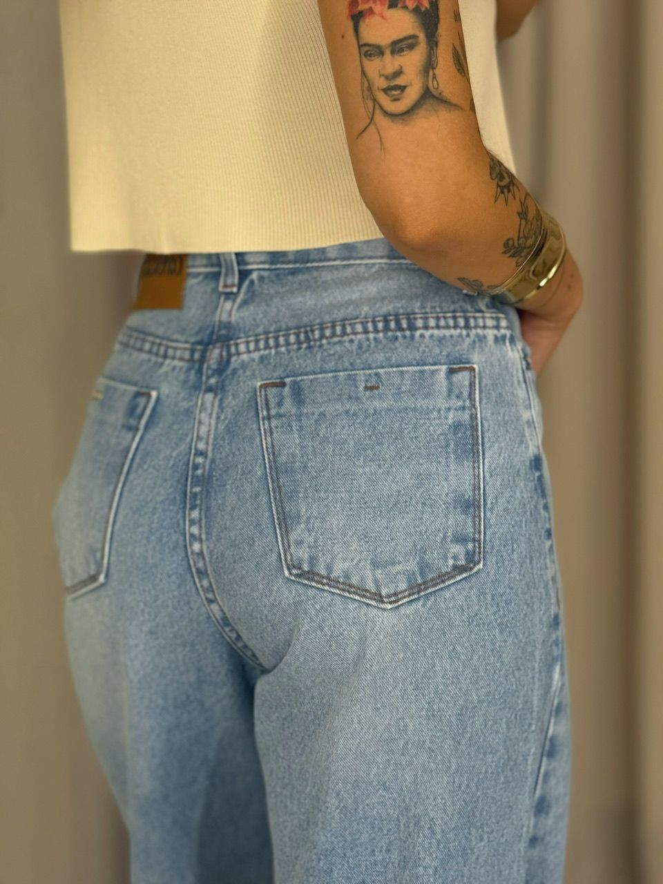 CALÇA PIETRA WIDE LEG JEANS CLARO
