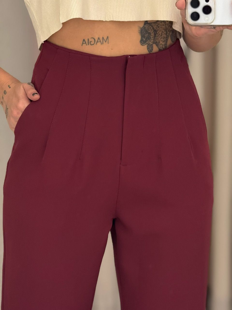CALÇA AURORA ALFAIATARIA CHERRY RED