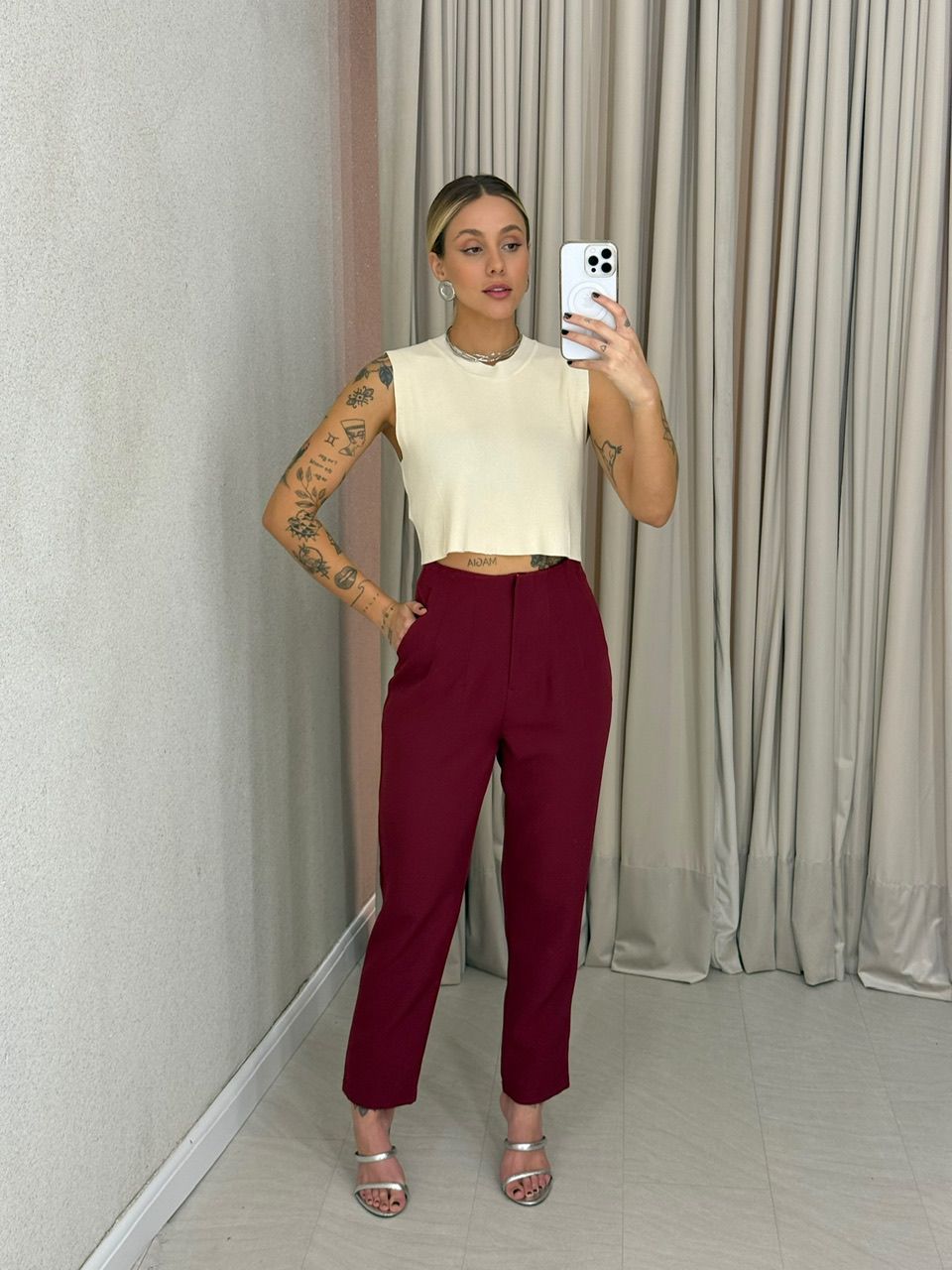 CALÇA AURORA ALFAIATARIA CHERRY RED
