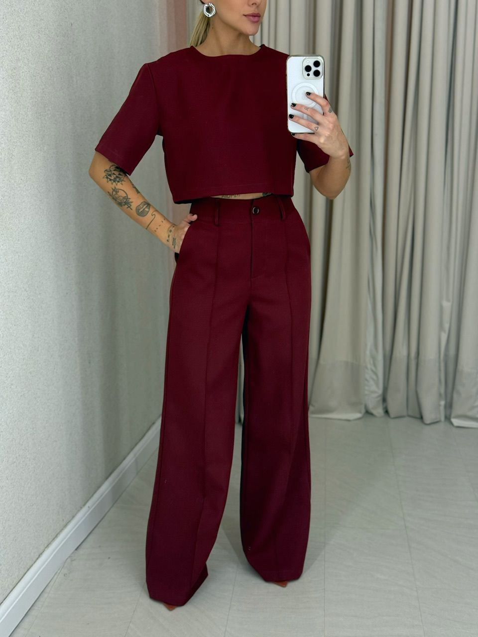 CONJUNTO MARIA LAURA CALÇA VINHO