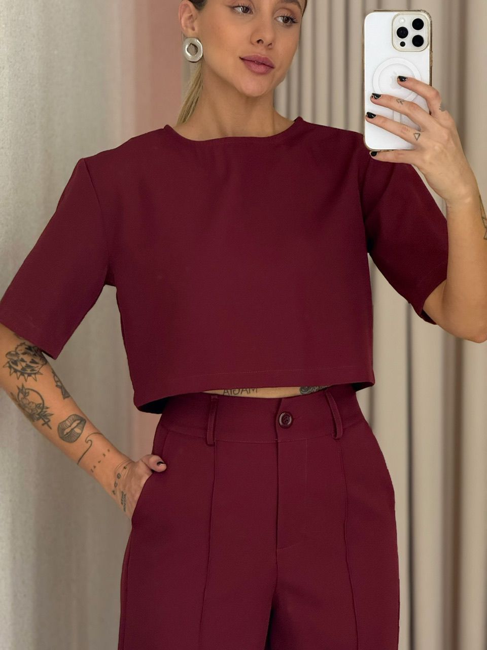 CONJUNTO MARIA LAURA CALÇA VINHO