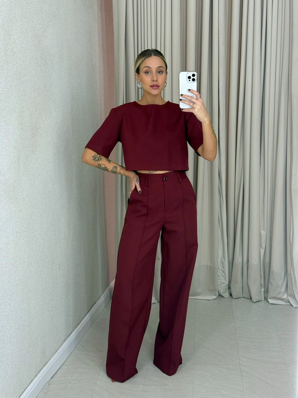 CONJUNTO MARIA LAURA CALÇA VINHO