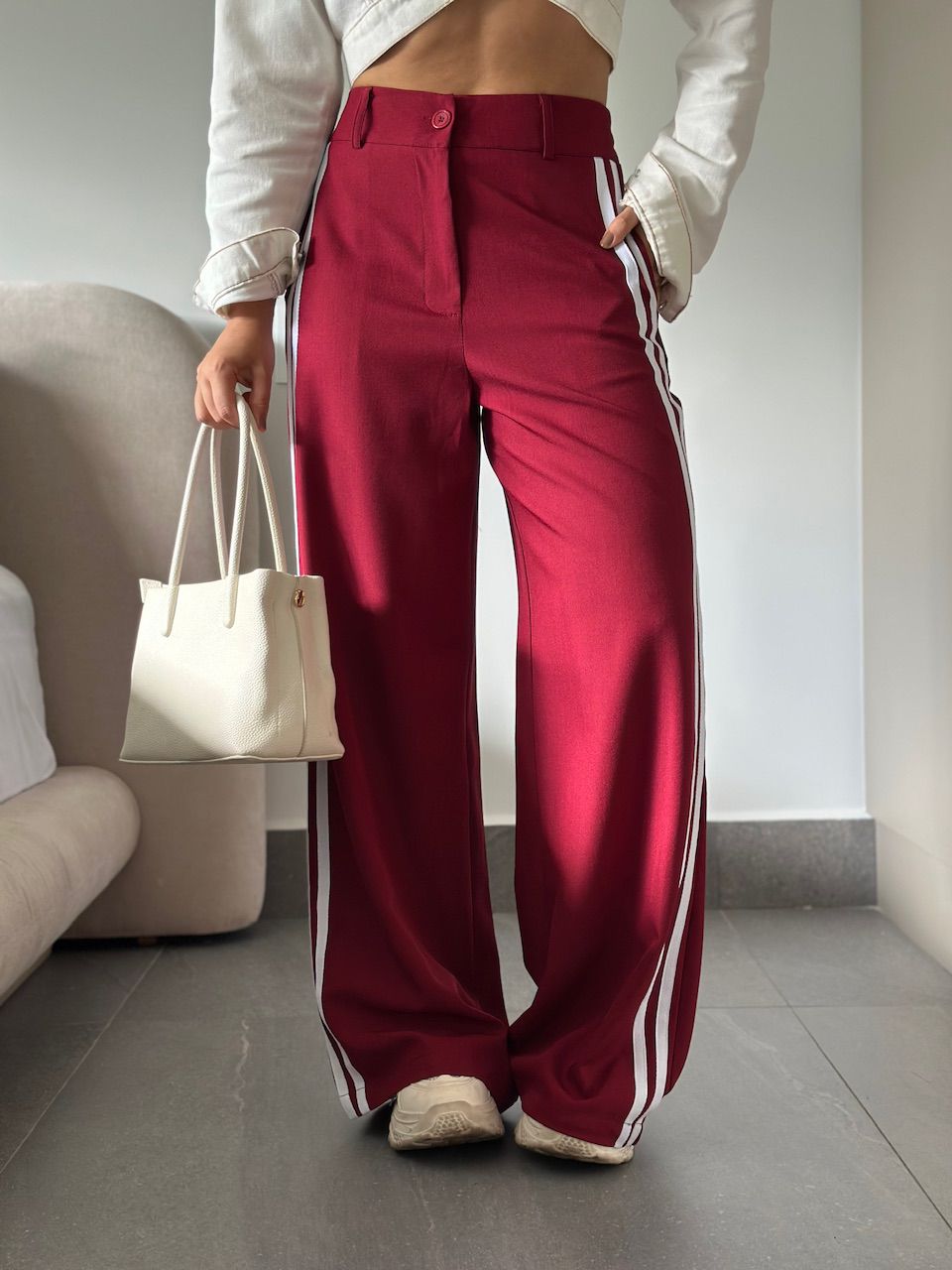 CALÇA KATHERINE LISTRAS CHERRY RED - 0060640330 - CAROLLA FERRARO