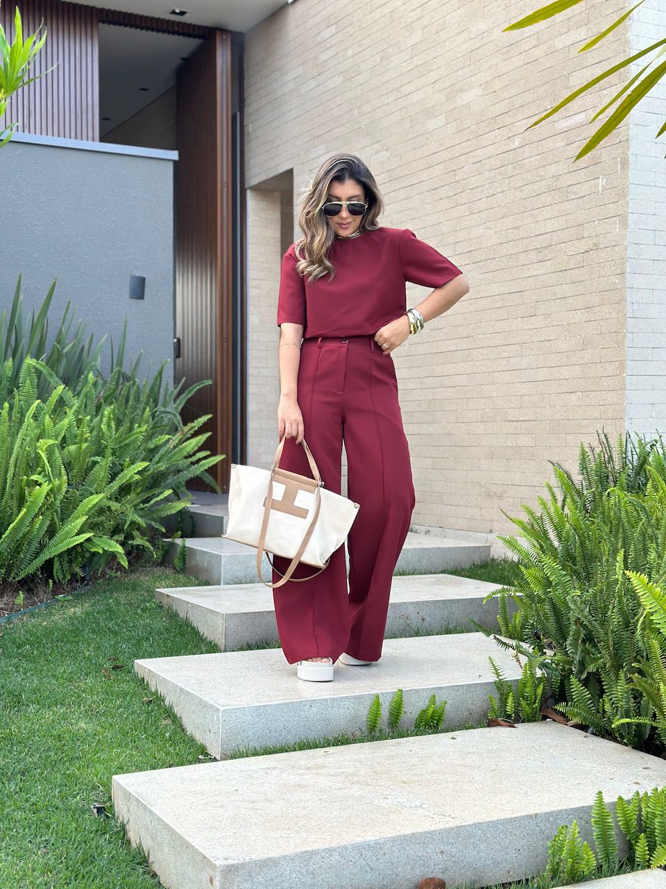 CONJUNTO MARIA LAURA CALÇA VINHO