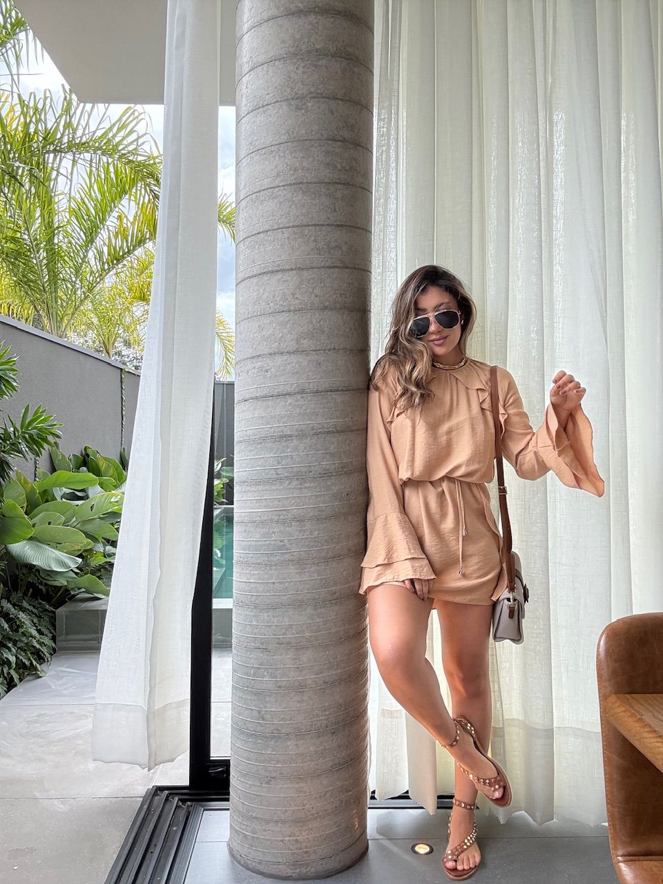 VESTIDO MAYUMI MANGA LONGA NUDE