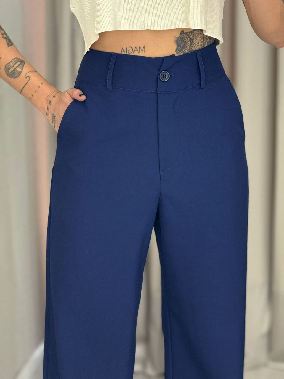 CALÇA EUNICE PANTALONA MARINHO