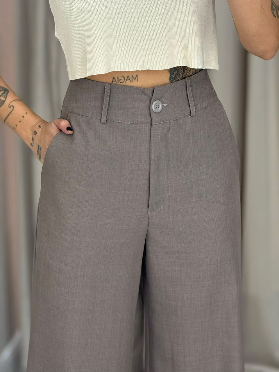 CALÇA EUNICE PANTALONA CAQUI