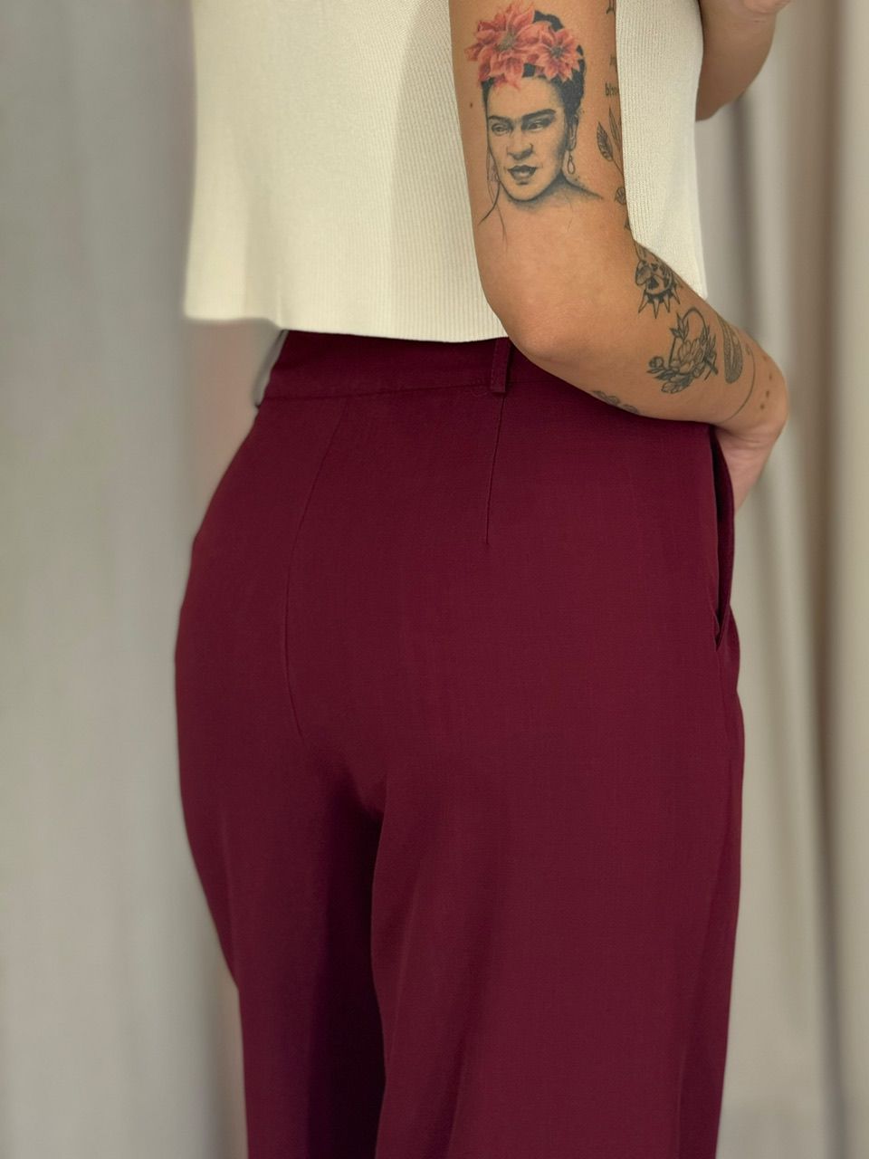 CALÇA EUNICE PANTALONA VINHO