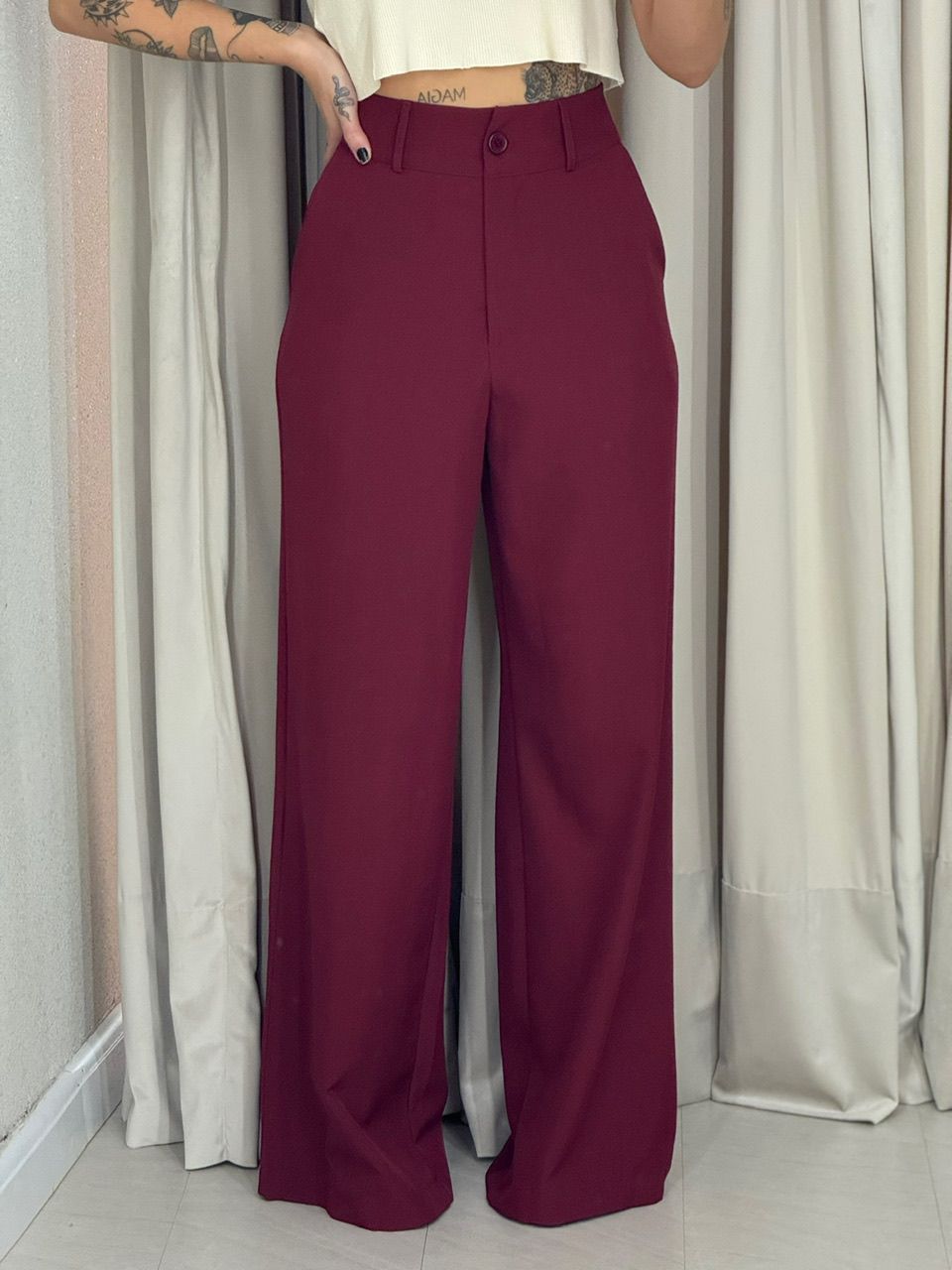 CALÇA EUNICE PANTALONA VINHO