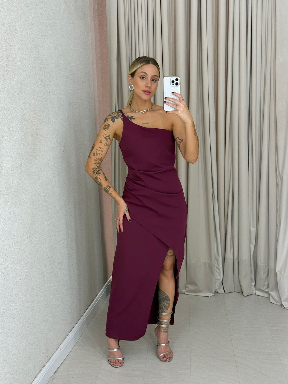 VESTIDO LUCY DRAPEADO FUCSIA