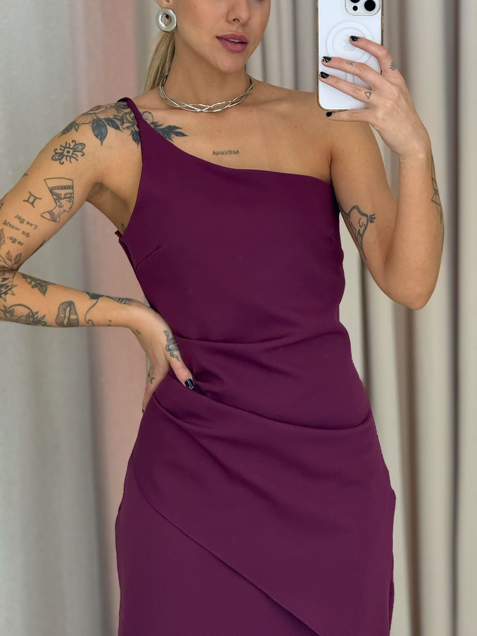 VESTIDO LUCY DRAPEADO FUCSIA