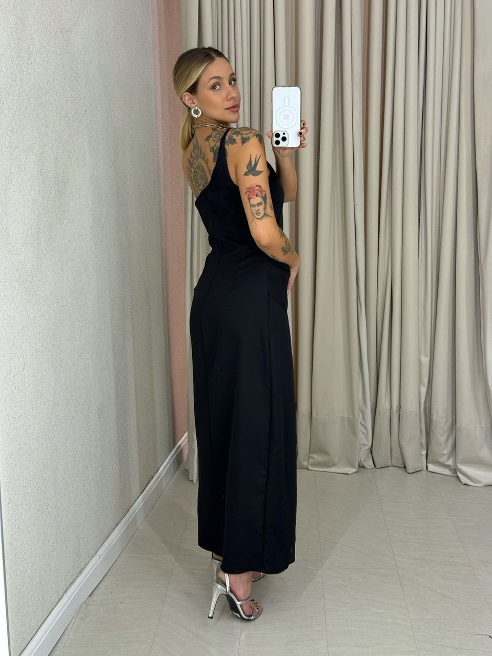 VESTIDO LUCY DRAPEADO preto