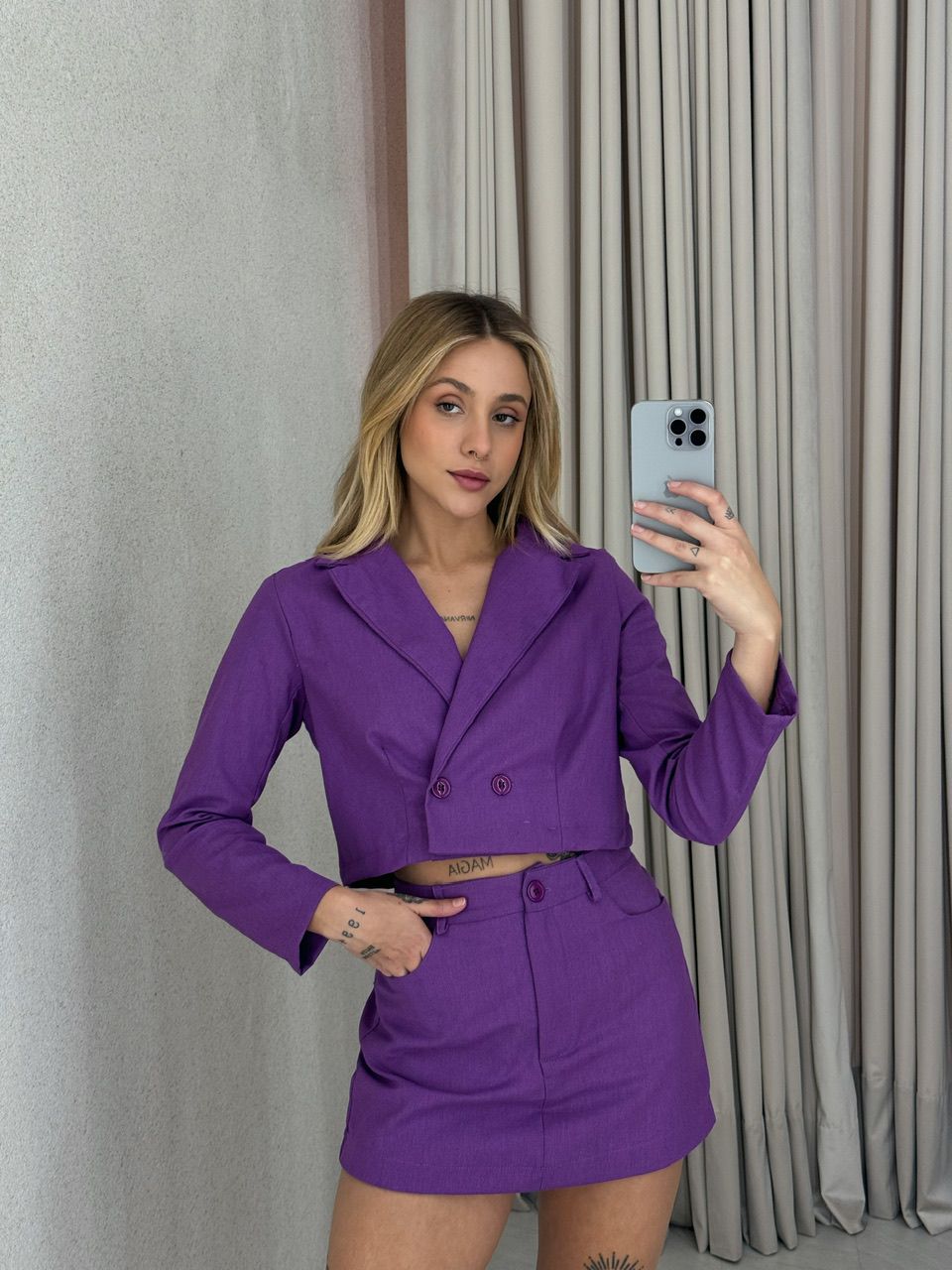 CONJUNTO JASMIM SHORT SAIA FUCSIA