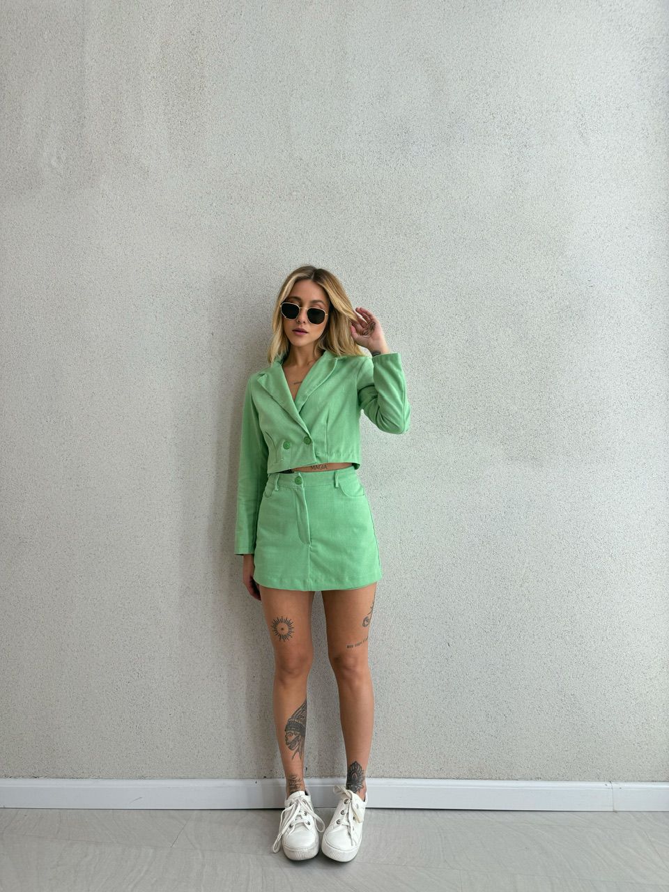 CONJUNTO JASMIM SHORT SAIA VERDE