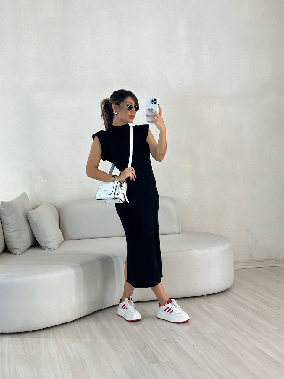 VESTIDO MUSCLE MIDI preto