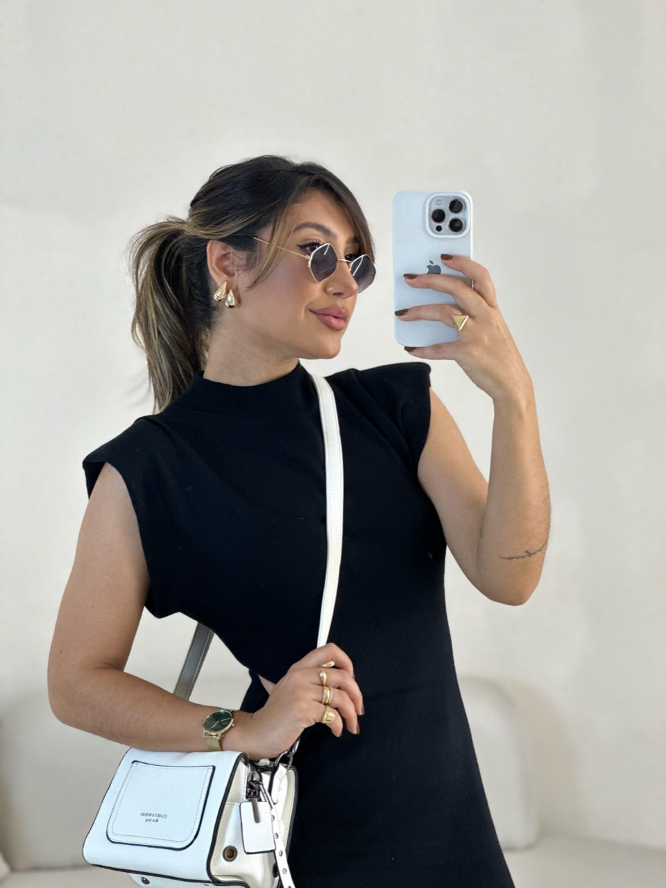 VESTIDO MUSCLE MIDI preto