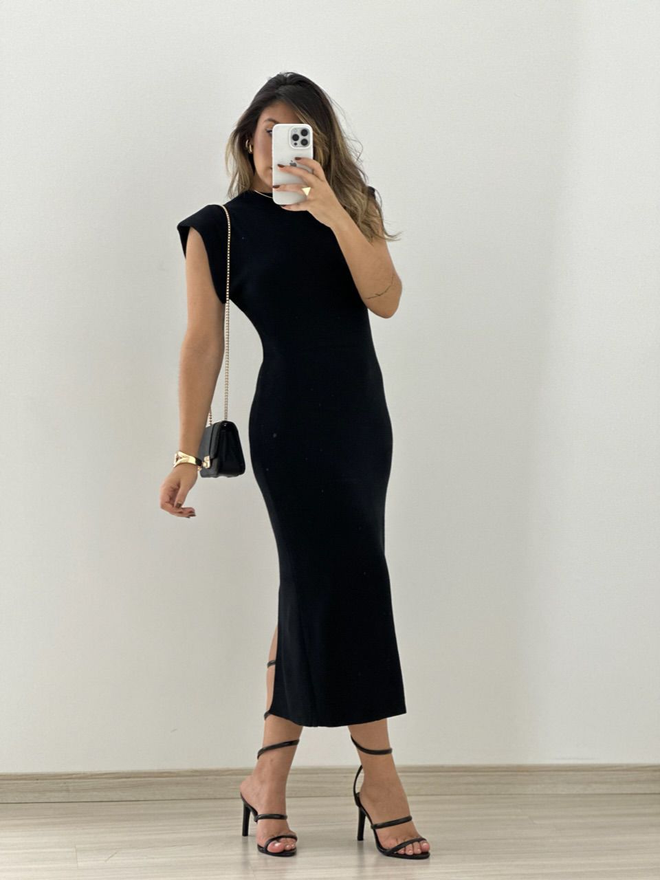 VESTIDO MUSCLE MIDI preto - 0054040032 - CAROLLA FERRARO