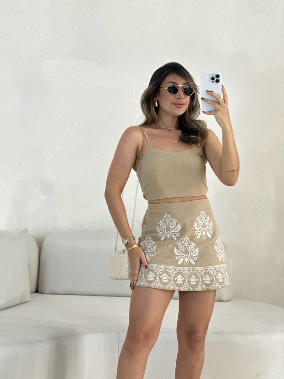 CONJUNTO ADRIENY Short saia Nude