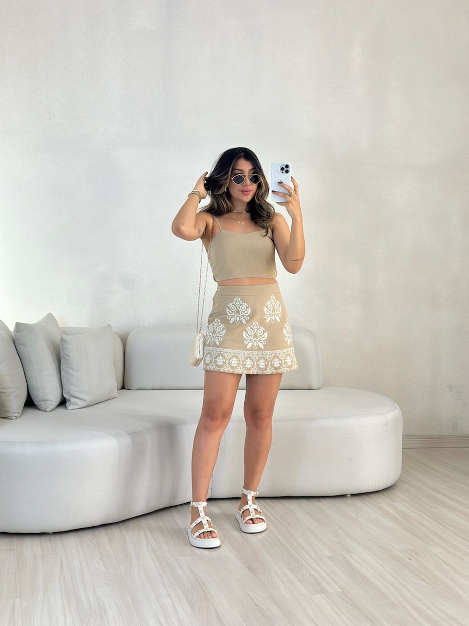 CONJUNTO ADRIENY Short saia Nude