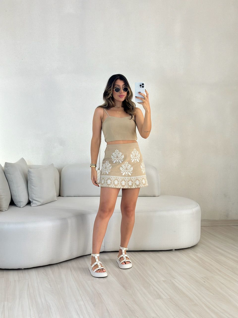 CONJUNTO ADRIENY Short saia Nude