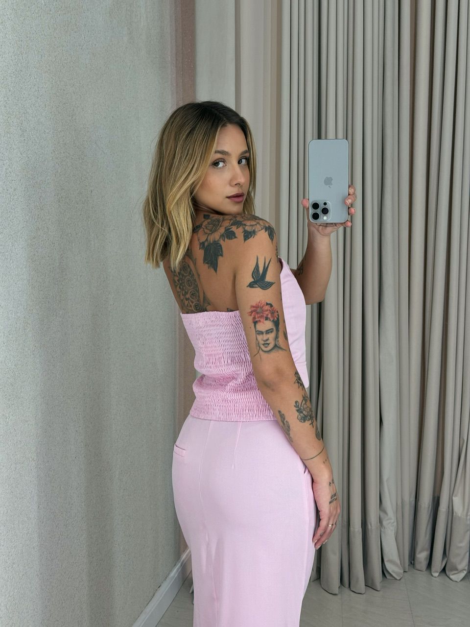 CONJUNTO POLIANE SAIA CROPPED ROSA