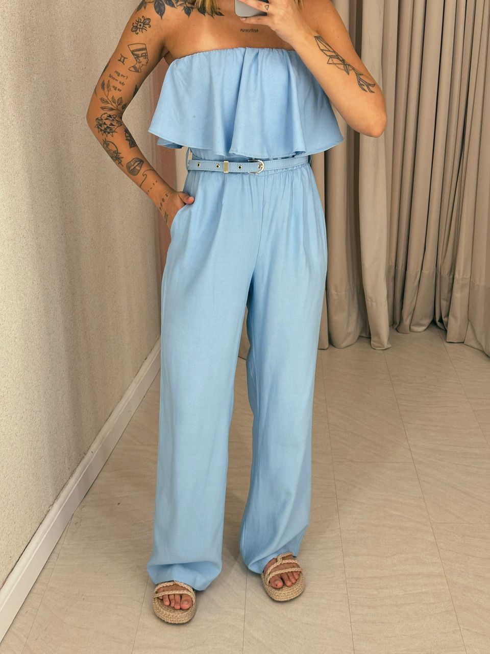  MACACÃO CECILIA TOMARA QUE CAIA AZUL