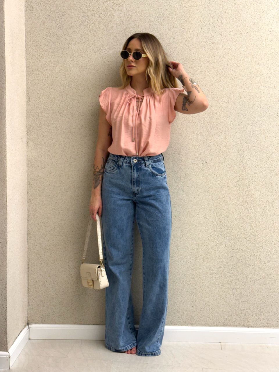 BLUSA IVY GOLA ROSÊ